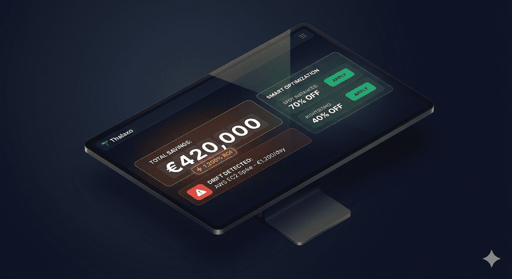 Thalaxo Cloud Dashboard Preview - Smart Optimization Savings